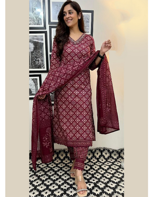 Lahariya Printed Pure Cotton Kurti Pant & Dupatta Set - Arhams Online  Fashion Store
